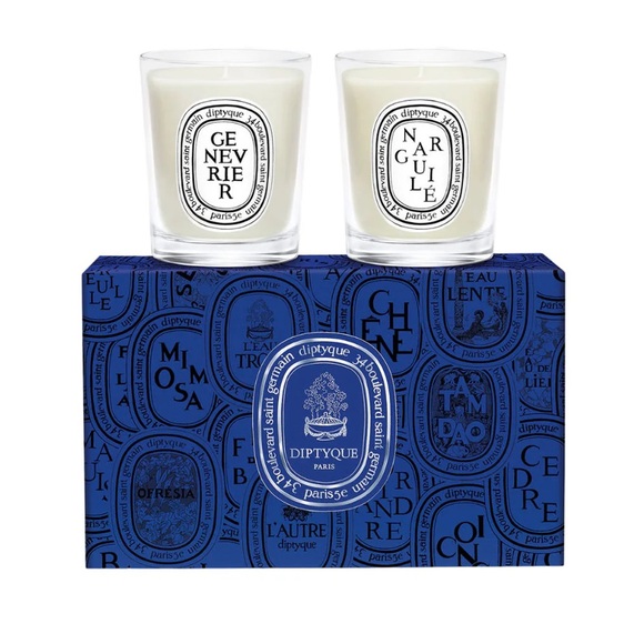 NIB Diptyque Narguilé & Genévrier (Juniper) Set of 2 Small Candles (Limited)